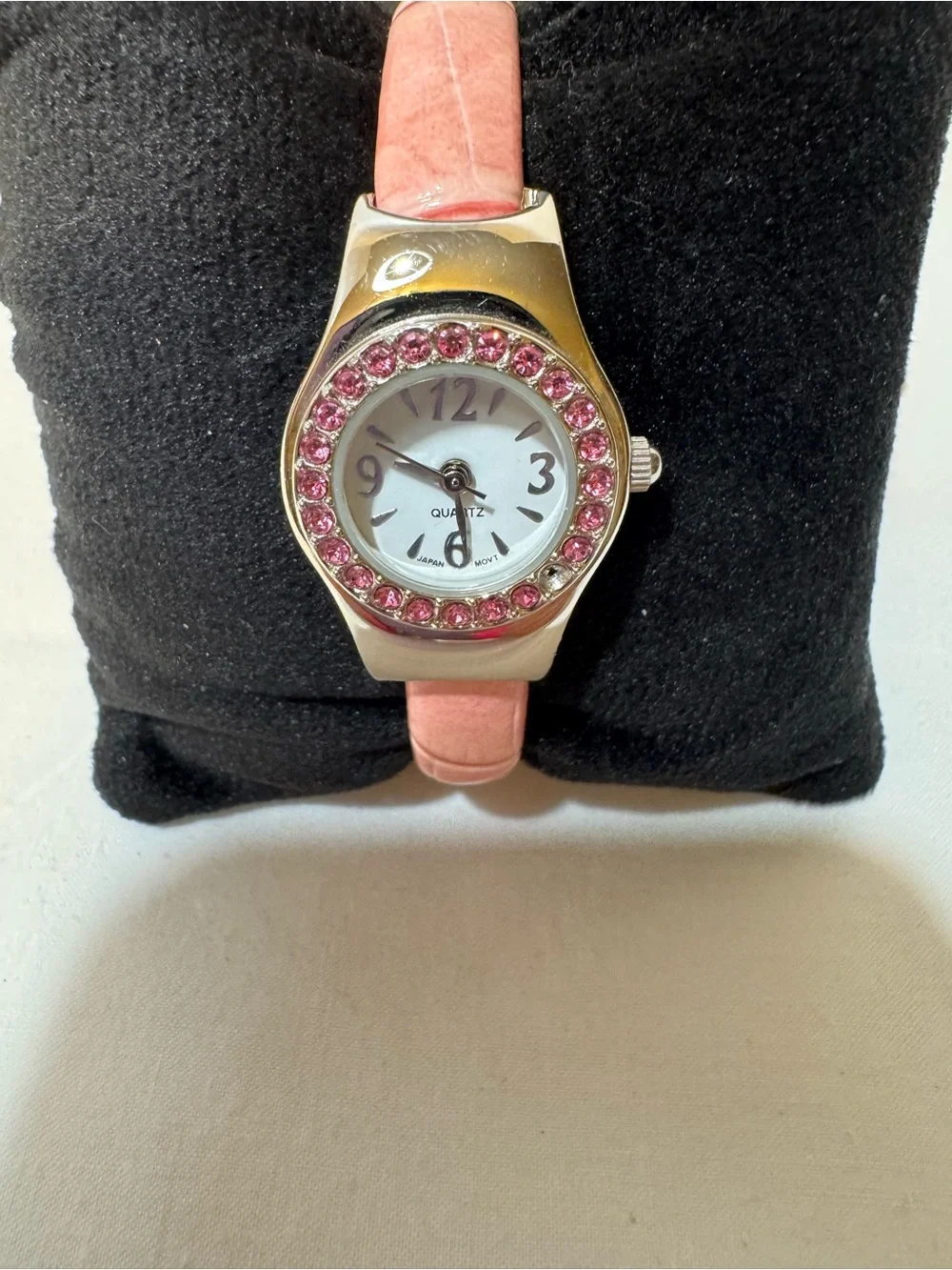 Avon Pink Crystal Bezel Quartz Watch
